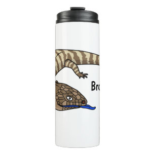 Blue tongue lizard reptile cartoon thermal tumbler