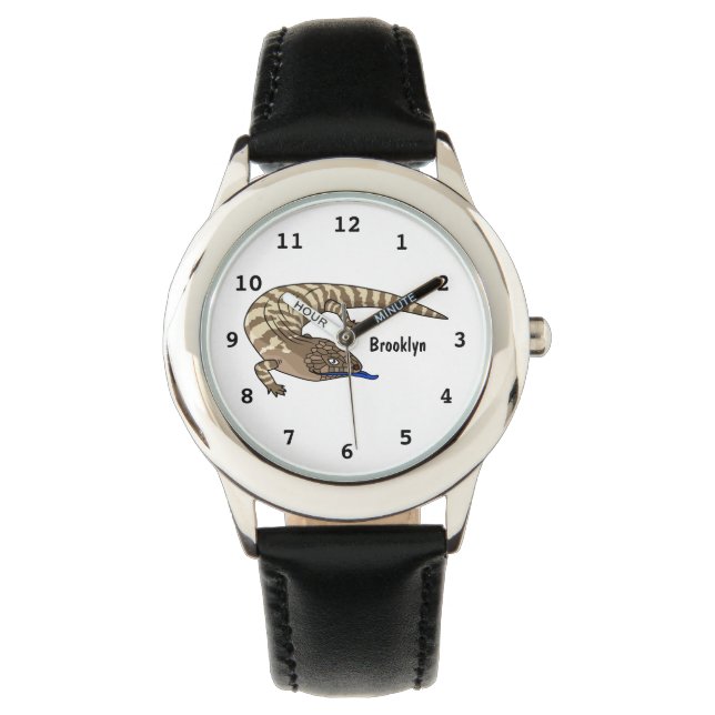 Blue tongue lizard reptile cartoon  watch (Front)