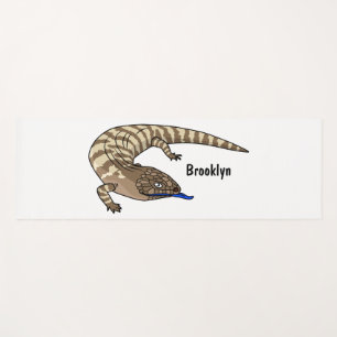 Blue tongue lizard reptile cartoon  yoga mat