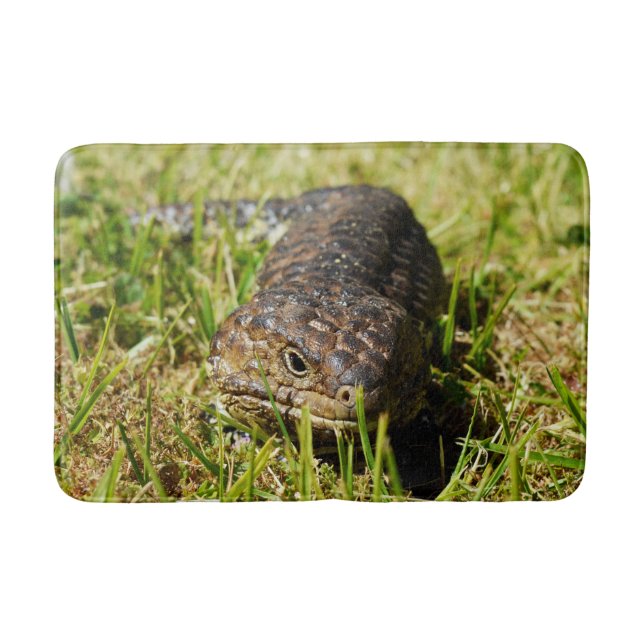 Blue Tongue Stumpy Lizard, Bath Mat (Front)
