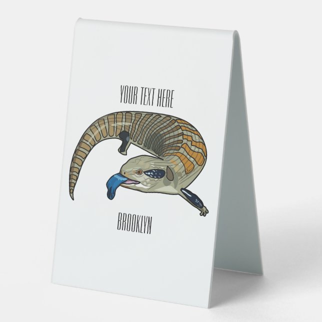 Blue-tongued skink cartoon illustration (Front)