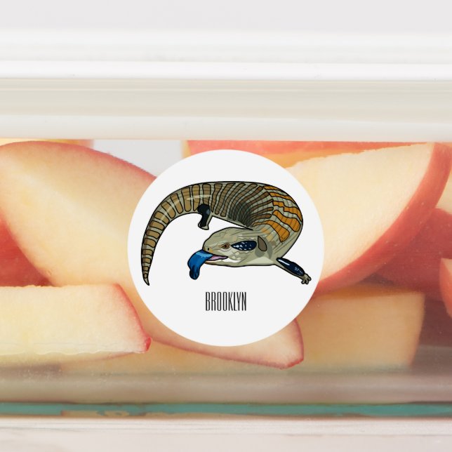 Blue-tongued skink cartoon illustration (Affixed)