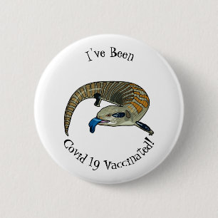 Blue-tongued skink cartoon illustration 6 cm round badge
