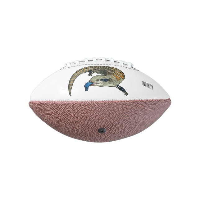 Blue-tongued skink cartoon illustration american football (Rotated 270)