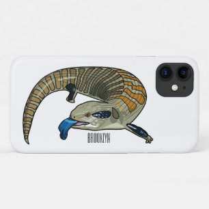 Blue-tongued skink cartoon illustration iPhone 11 case