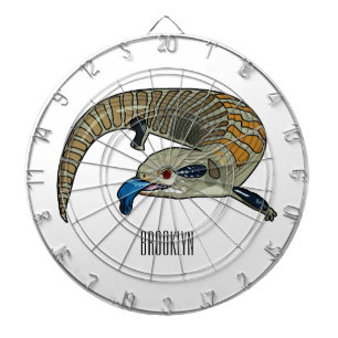 Blue-tongued skink cartoon illustration dartboard