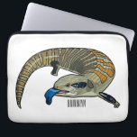 Blue-tongued skink cartoon illustration laptop sleeve<br><div class="desc">Blue-tongued skink cartoon illustration</div>