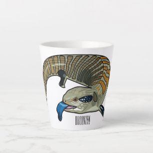 Blue-tongued skink cartoon illustration latte mug