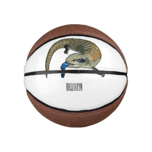 Blue-tongued skink cartoon illustration mini basketball