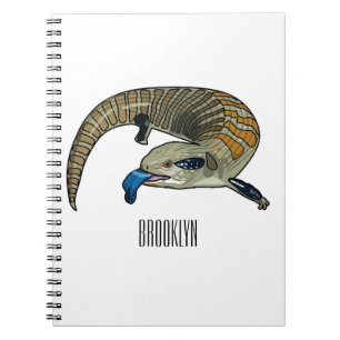 Blue-tongued skink cartoon illustration notebook