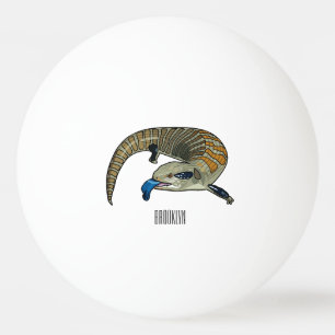 Blue-tongued skink cartoon illustration ping pong ball