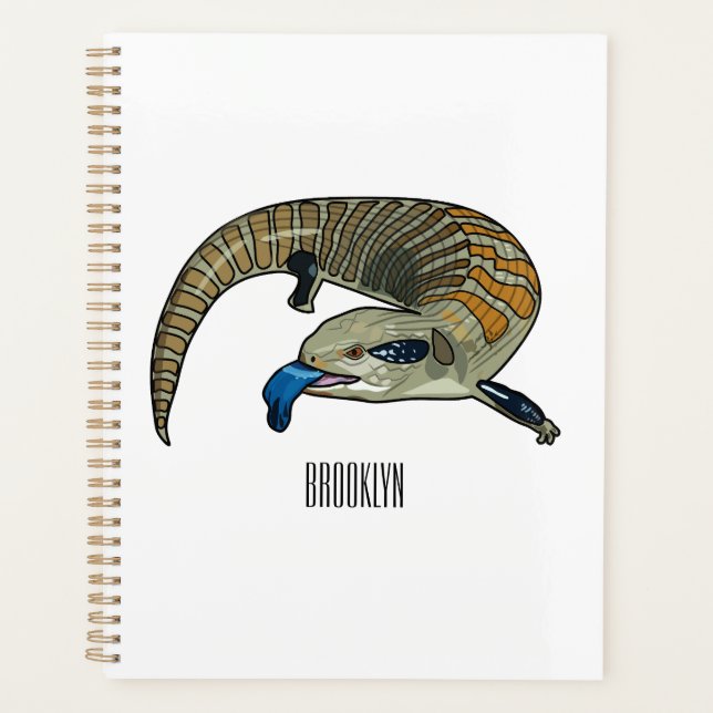 Blue-tongued skink cartoon illustration planner (Front)