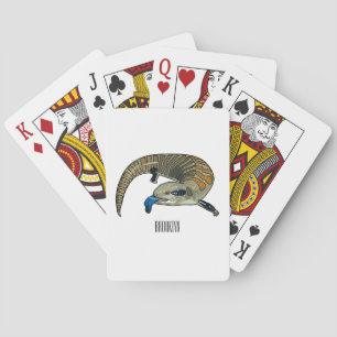 Blue-tongued skink cartoon illustration playing cards