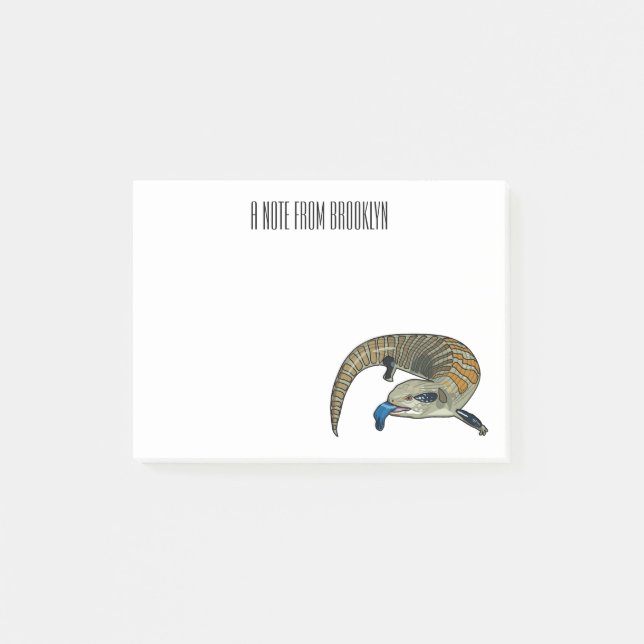 Blue-tongued skink cartoon illustration post-it notes (Front)