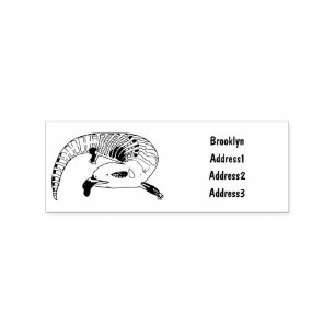 Blue-tongued skink cartoon illustration rubber stamp