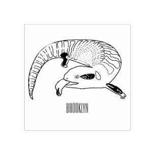 Blue-tongued skink cartoon illustration rubber stamp