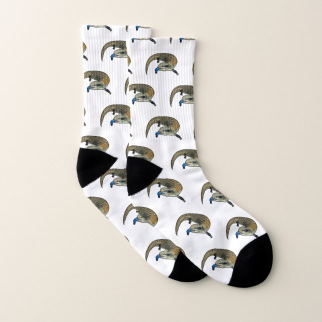 Blue-tongued skink cartoon illustration socks (Pair)