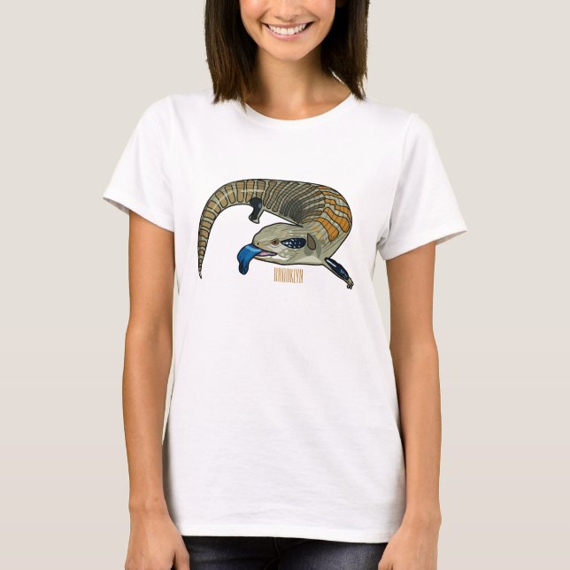 Blue-tongued skink cartoon illustration T-Shirt (Front)