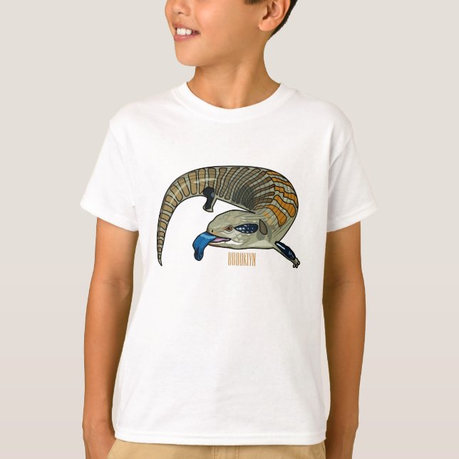 Blue-tongued skink cartoon illustration T-Shirt (Front)