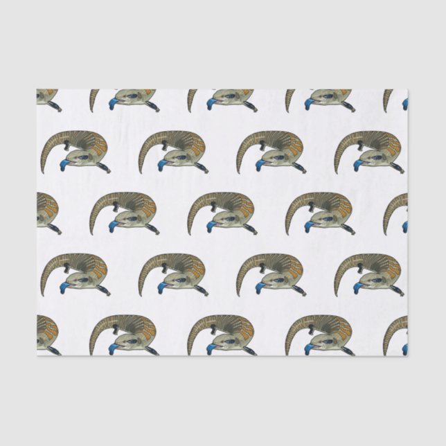 Blue-tongued skink cartoon illustration tissue paper (Front)
