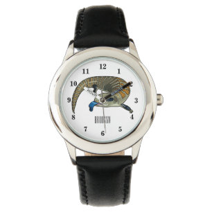 Blue-tongued skink cartoon illustration watch