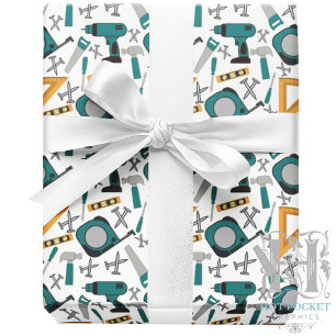 Blue Tools Wrapping Paper