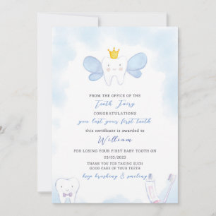 Blue Tooth Fairy Letter Invitation