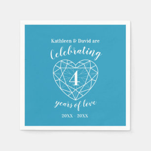 Blue topaz anniversary 4 years of love napkins