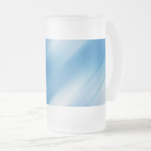 Blue topaz frosted glass beer mug