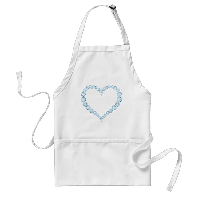 Blue Topaz Gem Heart Standard Apron (Front)