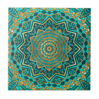 Blue topaz mandala tile
