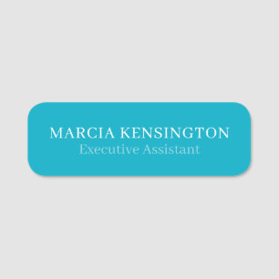 Blue Topaz Modern Professional Name Tag