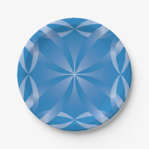 blue topaz pattern paper plate