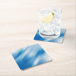 Blue topaz square paper coaster