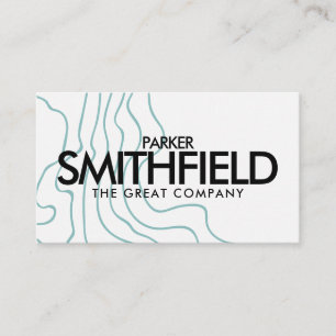 Blue Topography Pattern Business Card