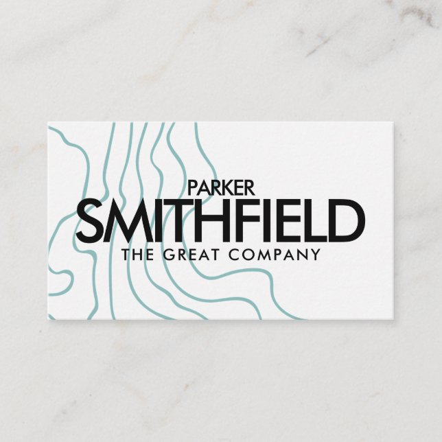 Blue Topography Pattern Business Card (Front)