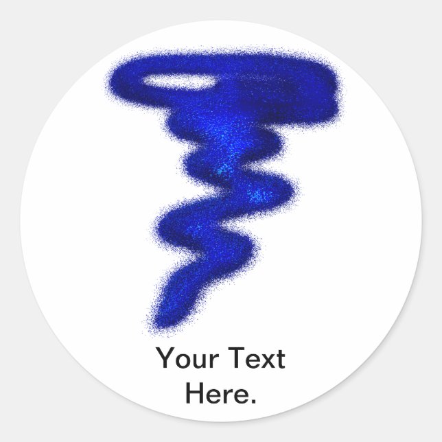 Blue Tornado Classic Round Sticker (Front)