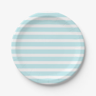 Blue Tosca and white stripes  Paper Plate