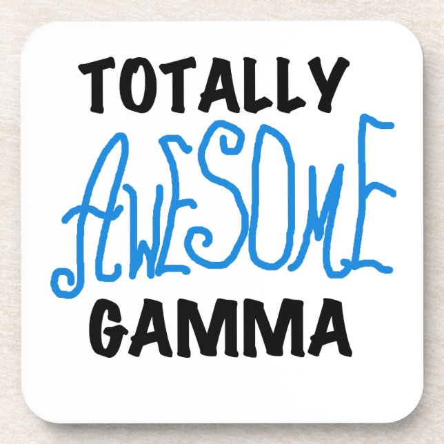 Blue Totally Awesome Gamma Gifts Coaster (Front)