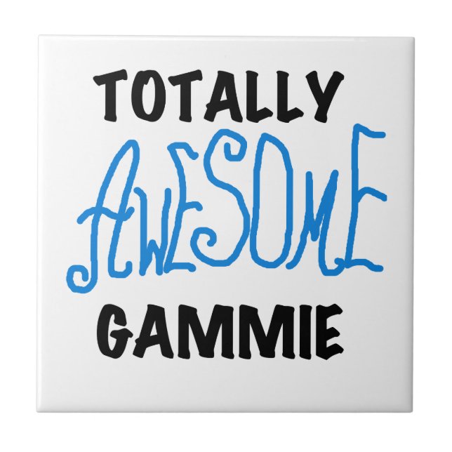 Blue Totally Awesome Gammie Gifts Tile (Front)