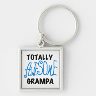 Blue Totally Awesome Grampa T-shirts and Gifts Key Ring