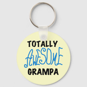 Blue Totally Awesome Grampa T-shirts and Gifts Key Ring