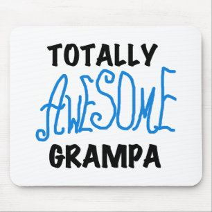 Blue Totally Awesome Grampa T-shirts and Gifts Mouse Mat