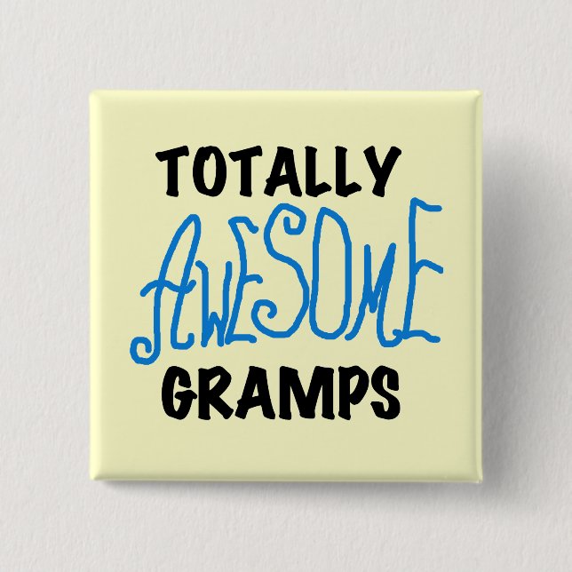 Blue Totally Awesome Gramps T-shirts and Gifts 15 Cm Square Badge (Front)