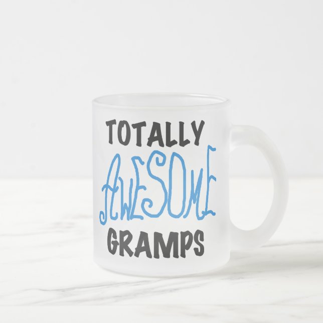 Blue Totally Awesome Gramps T-shirts and Gifts Frosted Glass Coffee Mug (Right)