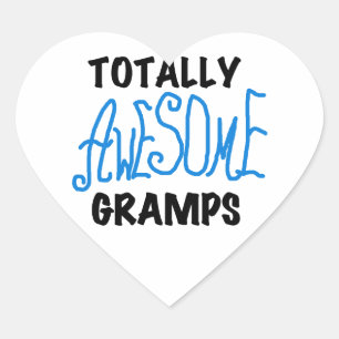 Blue Totally Awesome Gramps T-shirts and Gifts Heart Sticker