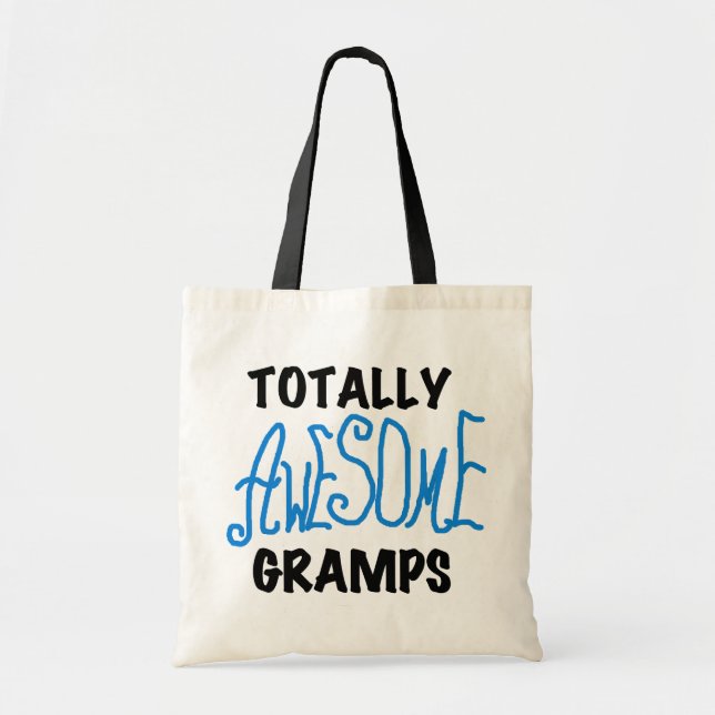 Blue Totally Awesome Gramps T-shirts and Gifts Tote Bag (Front)