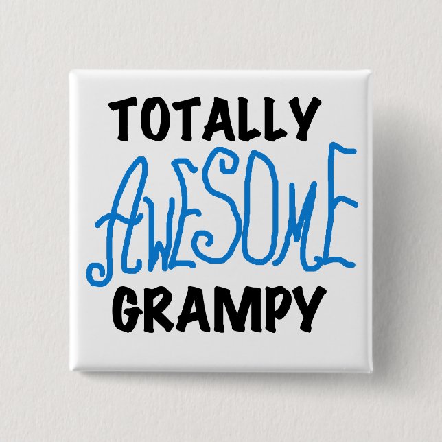 Blue Totally Awesome Grampy Tshirts and Gifts 15 Cm Square Badge (Front)