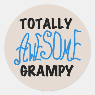 Blue Totally Awesome Grampy Tshirts and Gifts Classic Round Sticker