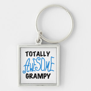 Blue Totally Awesome Grampy Tshirts and Gifts Key Ring